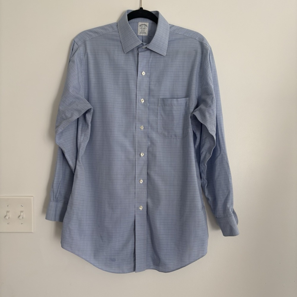 Brooks Brothers Regent Dress Shirt 15.5 - 32 Blue Non Iron Long Sleeve Blue